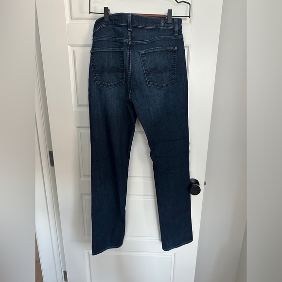 7 For All Mankind Blue Straight Leg Jeans - Picture 2 of 4